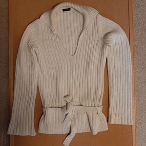 JCrew Ivory cable knit sweater
